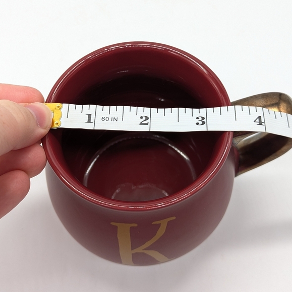 Threshold Maroon Gold Letter K Monogram Coffee Mug - Picture 7 of 8